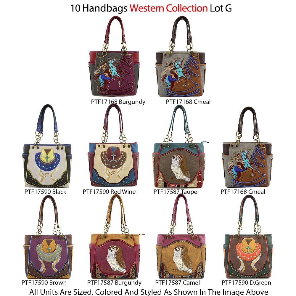 10 Handbag Premium Western Cowgirl Collection - Lot G - Click Image to Close